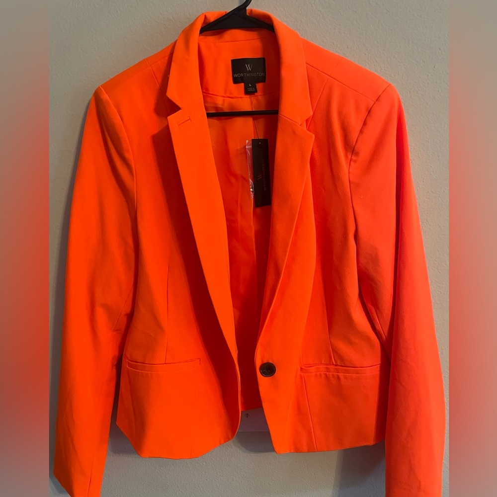 Worthington Electric Orange Blazer Jacket